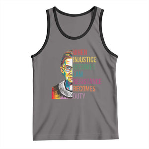 RBG Quote Tank Top When Injustice Becomes Law Resistance Becomes Duty TS02 Deep Heather Black Print Your Wear