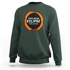 Total Solar Eclipse Sweatshirt America Totality April 8th 2024 TS02 Dark Forest Green Printyourwear