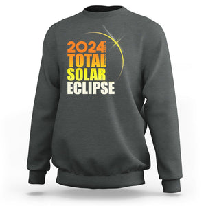 Total Solar Eclipse Sweatshirt America Totality April 8 2024 TS02 Dark Heather Printyourwear