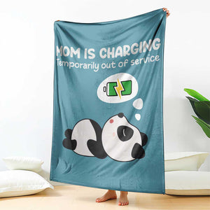 Funny Panda Mom Energy Throw Blanket Mom Is Charging Temporarily Out Of Service Mother's Day Gag Gift TS02 Print Your Wear
