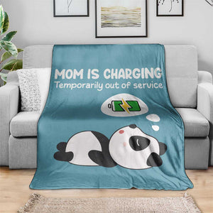 Funny Panda Mom Energy Throw Blanket Mom Is Charging Temporarily Out Of Service Mother's Day Gag Gift TS02 Print Your Wear