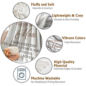 Happy Birthday Mom Floral Throw Blanket Loving Messages Gift for Mother's Day Birthday TS02 Print Your Wear