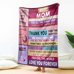 Best Mom Ever Maroon Throw Blanket To My Mom Meaningful Gift for Mother's Day TS02 Print Your Wear