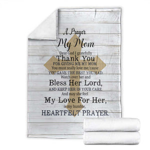 Christian Prayer Throw Blanket Religious Faith Gift with Blessing for Mom Mother's Day TS02 White Print Your Wear