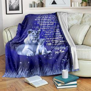 To My Daughter Throw Blanket Lion Graphic Love Message Inspirational Gift from Mom TS02 Print Your Wear