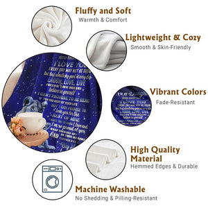 To My Daughter Throw Blanket Lion Graphic Love Message Inspirational Gift from Mom TS02 Print Your Wear