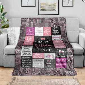 Happy Birthday Quilt Printing Throw Blanket Love Messages Inspirational Birthday Gift for Girls Women TS02 Print Your Wear