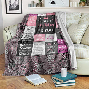 Happy Birthday Quilt Printing Throw Blanket Love Messages Inspirational Birthday Gift for Girls Women TS02 Print Your Wear