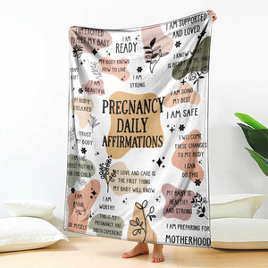 Pregnancy Daily Affirmation Throw Blanket Inspirational Motherhood Gift for Expecting Moms TS02 Print Your Wear