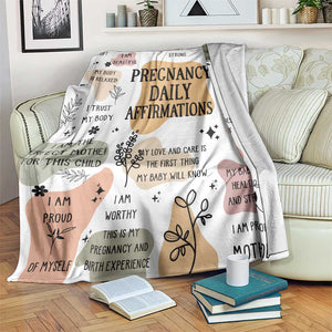 Pregnancy Daily Affirmation Throw Blanket Inspirational Motherhood Gift for Expecting Moms TS02 Print Your Wear