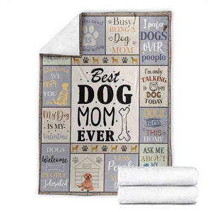 Best Dog Mom Ever Throw Blanket Funny Pet Mom Appreciation Dog Lover Gift TS02 Gray Print Your Wear