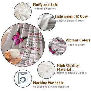 To My Daughter Butterflies Pink Throw Blanket Heartfelt Love Motivation Encouragement Gift from Mom Dad TS02 Print Your Wear