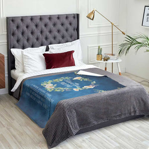 I Love You Mom Floral Blue Throw Blanket Kid's Love Message Mother's Day Gift from Daughter Son TS02 Print Your Wear