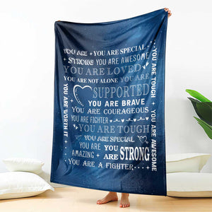 Inspirational Daily Reminder Throw Blanket Positive Words Motivational Strength Encouragement Gift TS02 Print Your Wear