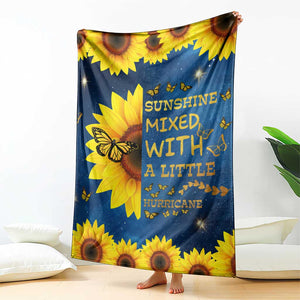 Inspirational Sunflower Galaxy Throw Blanket Sunshine Mixed With A Little Hurricane Funny TS02 Print Your Wear