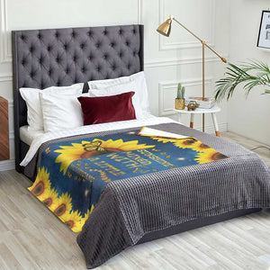 Inspirational Sunflower Galaxy Throw Blanket Sunshine Mixed With A Little Hurricane Funny TS02 Print Your Wear
