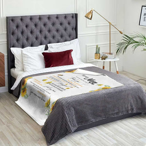 To My Mom Sunflower and Bee Throw Blanket Thank You For All The Special Things Love Message Botanical Gift for Mother's Day TS02 Print Your Wear