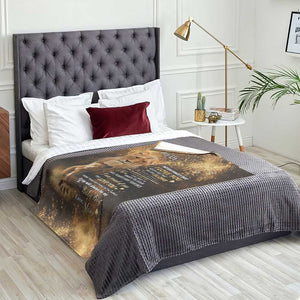 To My Son Lion Throw Blanket Heartfelt Love Motivation Encouragement Gift from Mom Dad TS02 Print Your Wear