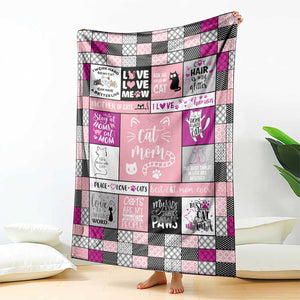 Cute Cat Mom Throw Blanket Funny Pet Mom Appreciation Cats Lover Gift TS02 Print Your Wear