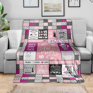 Cute Cat Mom Throw Blanket Funny Pet Mom Appreciation Cats Lover Gift TS02 Print Your Wear