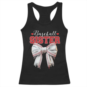 Baseball Sister Racerback Tank Top Soft Ball Game Day Dripping Ice Cream Coquette Bow TS02 Black Print Your Wear