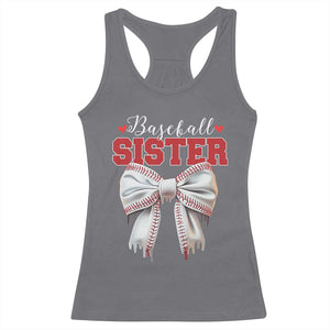 Baseball Sister Racerback Tank Top Soft Ball Game Day Dripping Ice Cream Coquette Bow TS02 Charcoal Print Your Wear