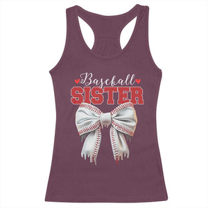 Baseball Sister Racerback Tank Top Soft Ball Game Day Dripping Ice Cream Coquette Bow TS02 Maroon Print Your Wear