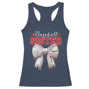 Baseball Sister Racerback Tank Top Soft Ball Game Day Dripping Ice Cream Coquette Bow TS02 Navy Print Your Wear