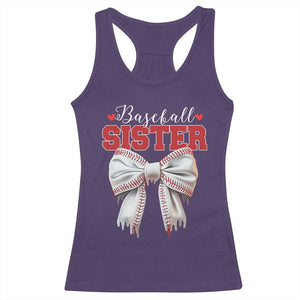 Baseball Sister Racerback Tank Top Soft Ball Game Day Dripping Ice Cream Coquette Bow TS02 Purple Print Your Wear
