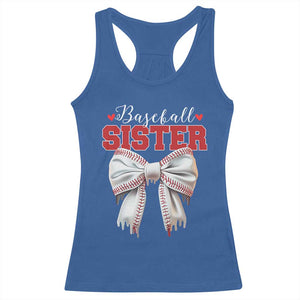 Baseball Sister Racerback Tank Top Soft Ball Game Day Dripping Ice Cream Coquette Bow TS02 Royal Blue Print Your Wear