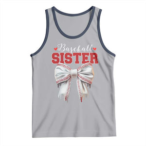 Baseball Sister Tank Top Soft Ball Game Day Dripping Ice Cream Coquette Bow TS02 Athletic Heather Navy Print Your Wear