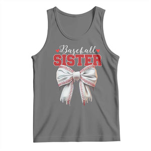 Baseball Sister Tank Top Soft Ball Game Day Dripping Ice Cream Coquette Bow TS02 Black Heather Print Your Wear