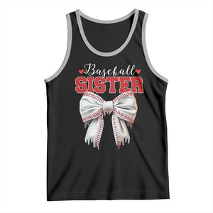 Baseball Sister Tank Top Soft Ball Game Day Dripping Ice Cream Coquette Bow TS02 Black Athletic Heather Print Your Wear