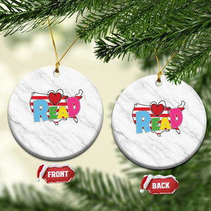 Read Lover America Map Ceramic Ornament National Reading Month Bookish Book Lovers TS02 1pc White Marble Print Your Wear