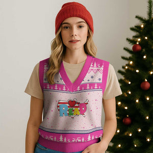 Read Lover America Map V-Neck Knit Sweater Vest National Reading Month Bookish Book Lovers TS02 Hot Pink Print Your Wear