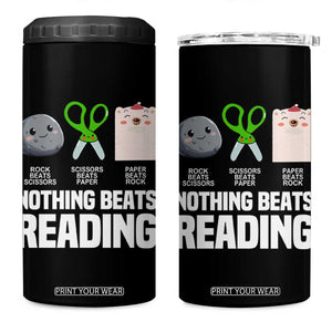Nothing Beats Reading 4 in 1 Can Cooler Tumbler Rock Paper Scissors Read Book Lovers TS02 One Size: 16 oz Black Print Your Wear