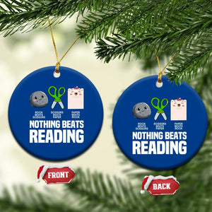 Nothing Beats Reading Ceramic Ornament Rock Paper Scissors Read Book Lovers TS02 1pc Blue Print Your Wear