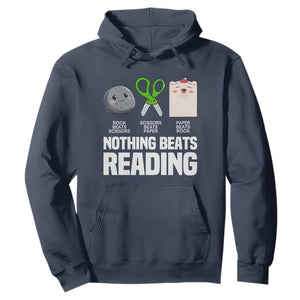 Nothing Beats Reading Hoodie Rock Paper Scissors Read Book Lovers TS02 Navy Print Your Wear