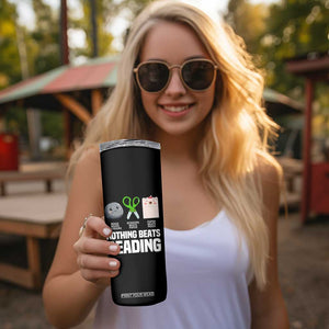 Nothing Beats Reading Skinny Tumbler Rock Paper Scissors Read Book Lovers TS02 Print Your Wear