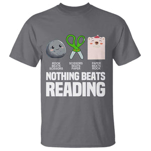 Nothing Beats Reading T Shirt Rock Paper Scissors Read Book Lovers TS02 Charcoal Print Your Wear