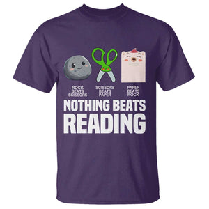 Nothing Beats Reading T Shirt Rock Paper Scissors Read Book Lovers TS02 Purple Print Your Wear