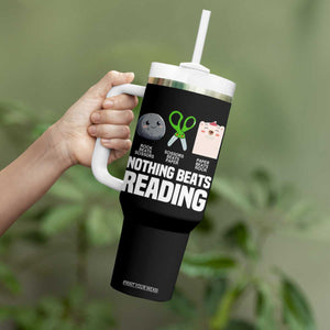 Nothing Beats Reading Tumbler With Handle Rock Paper Scissors Read Book Lovers TS02 Print Your Wear