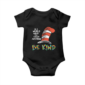 Autism Awareness Baby Onesie Why Fit In When You Were Born To Stand Out Cat In Hat TS02 Black Print Your Wear