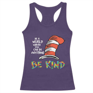 Autism Awareness Racerback Tank Top Why Fit In When You Were Born To Stand Out Cat In Hat TS02 Purple Print Your Wear