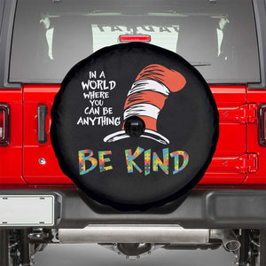 Autism Awareness Spare Tire Cover Why Fit In When You Were Born To Stand Out Cat In Hat TS02 Black Print Your Wear