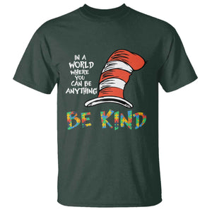 Autism Awareness T Shirt Why Fit In When You Were Born To Stand Out Cat In Hat TS02 Dark Forest Green Print Your Wear