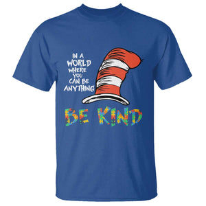 Autism Awareness T Shirt Why Fit In When You Were Born To Stand Out Cat In Hat TS02 Royal Blue Print Your Wear