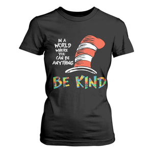 Autism Awareness T Shirt For Women Why Fit In When You Were Born To Stand Out Cat In Hat TS02 Black Print Your Wear