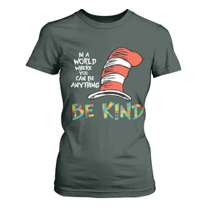 Autism Awareness T Shirt For Women Why Fit In When You Were Born To Stand Out Cat In Hat TS02 Dark Forest Green Print Your Wear