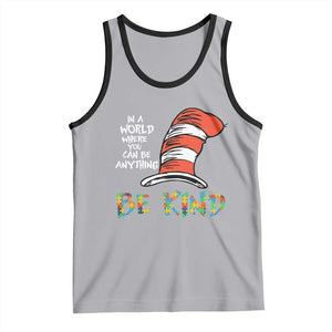 Autism Awareness Tank Top Why Fit In When You Were Born To Stand Out Cat In Hat TS02 Athletic Heather Black Print Your Wear